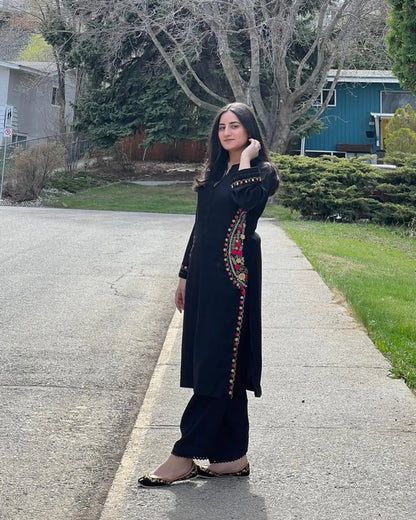 Stylish Embroidered Kurti With Pant Set